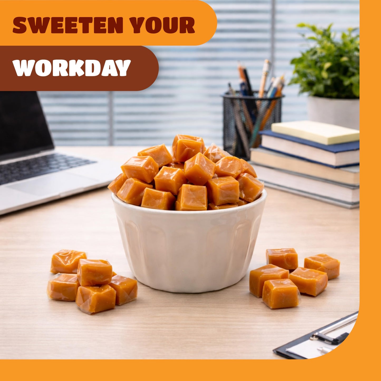 Caramel Candy - 4 Pound Pack - Creamy Caramels Individually Wrapped - Chewy Candy for Office Bowls, Gifting, Snacking & Baking - Classic Vanilla Cubes