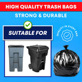 Tasker 95 Gallon Contractor Garbage Bags - 2 Mil Extra Heavy Duty Trash Bags - 96-100 Gallon Trash Can Liners, Industrial Trash Bags with Ties - 25