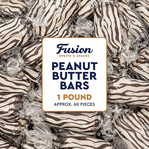 Peanut Butter Bars Candy - 1 Pound (Approx 60 Pieces), Peanut Butter Candy Bars In Bulk Bag, Individually Wrapped Old Fashioned Treats