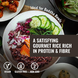 Floating Leaf Wild Rice Blend - Non-GMO & Gluten free Organic Rice| Jasmine Thai Rice Trio blended with Riceberry Rice, Brown Rice & Red Rice (Pack of 1) 14 oz | Vegan & Kosher Wild Rice Blend