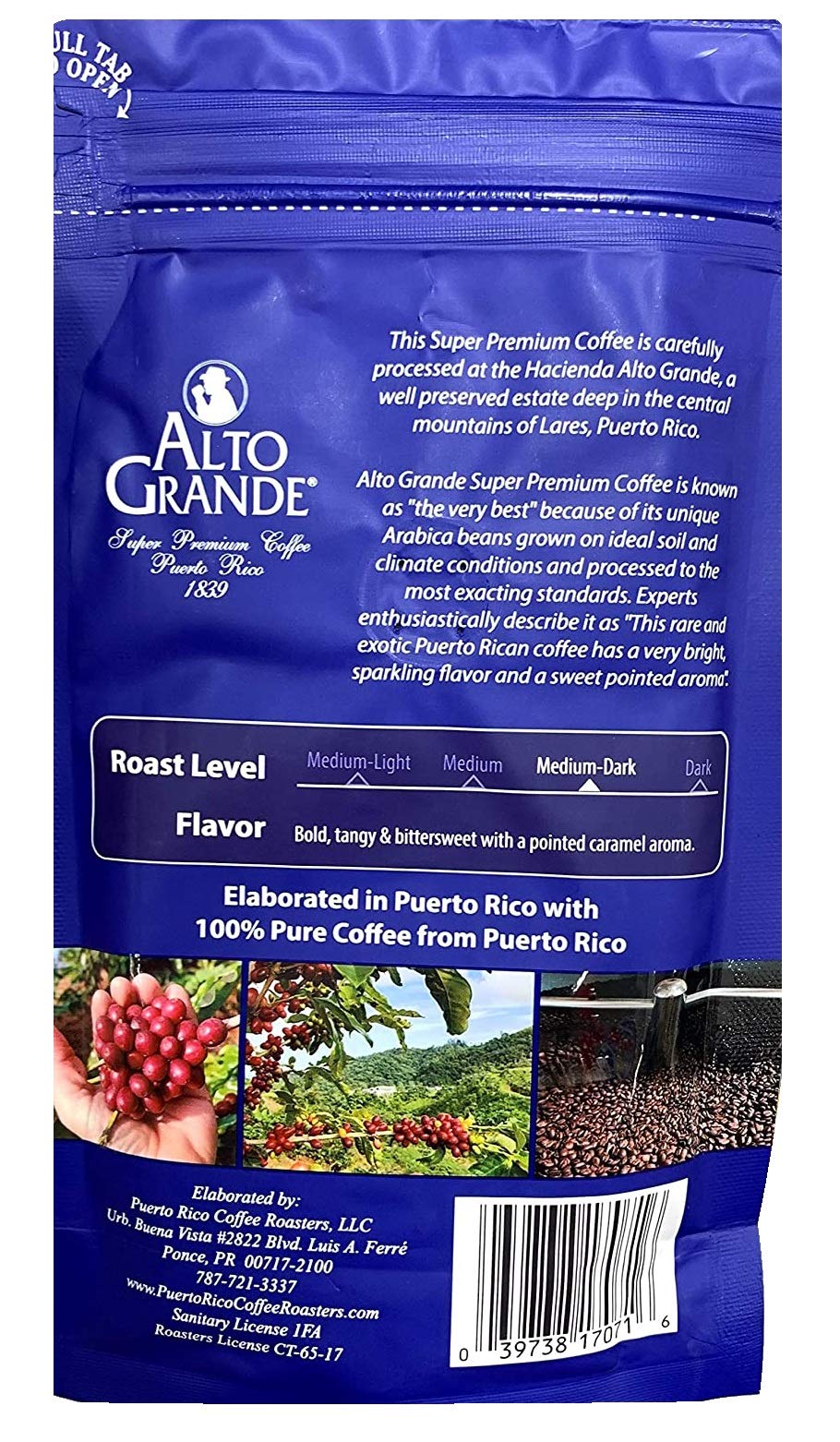 Alto Grande Super Premium Ground Coffee 100 Percent Arabica Medium-Dark Roast, Bagged, 6 Ounce (Pack of 1)