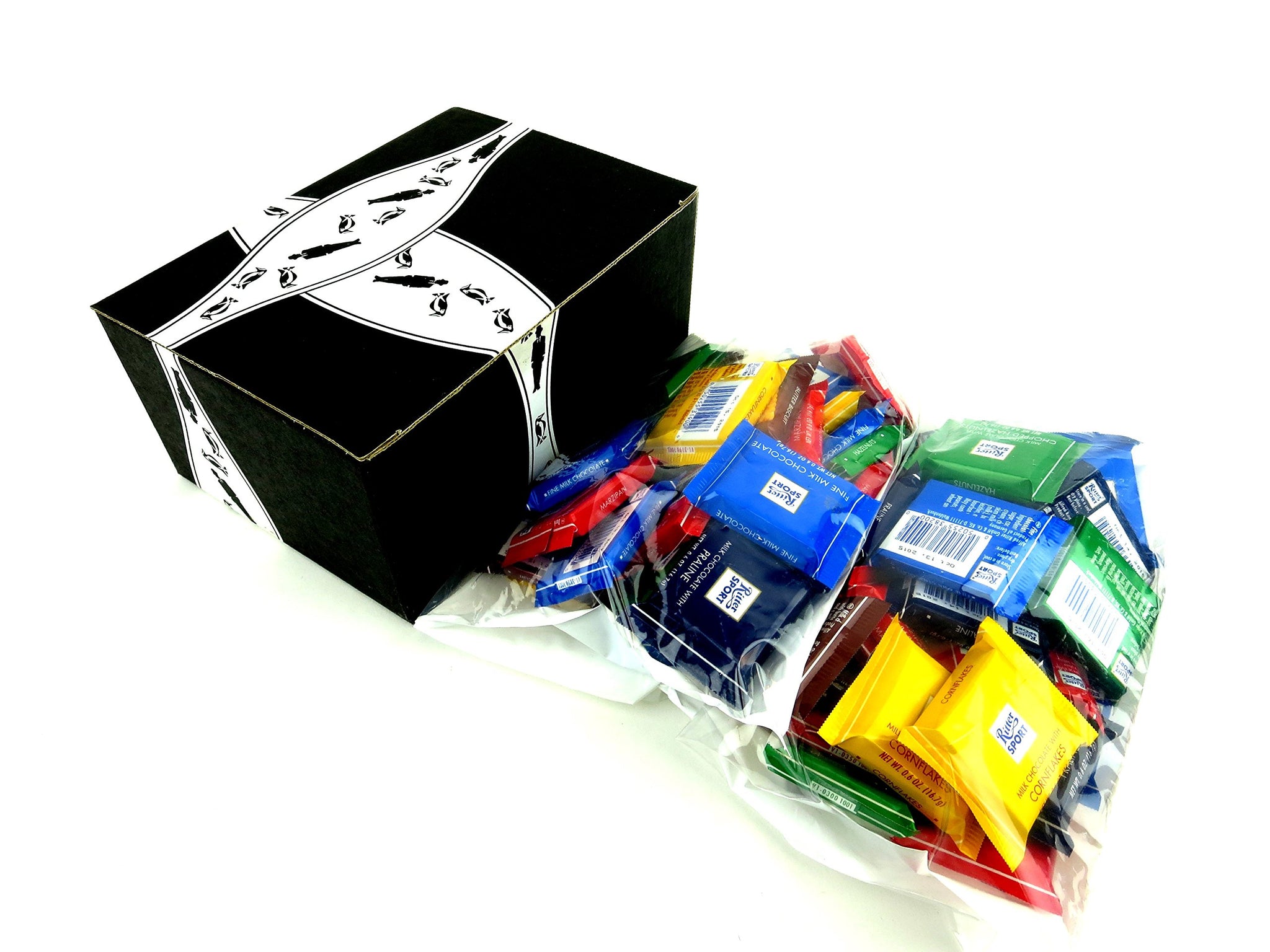 Ritter Sport Mini Chocolate Squares, 2 lbs in a BlackTie Box