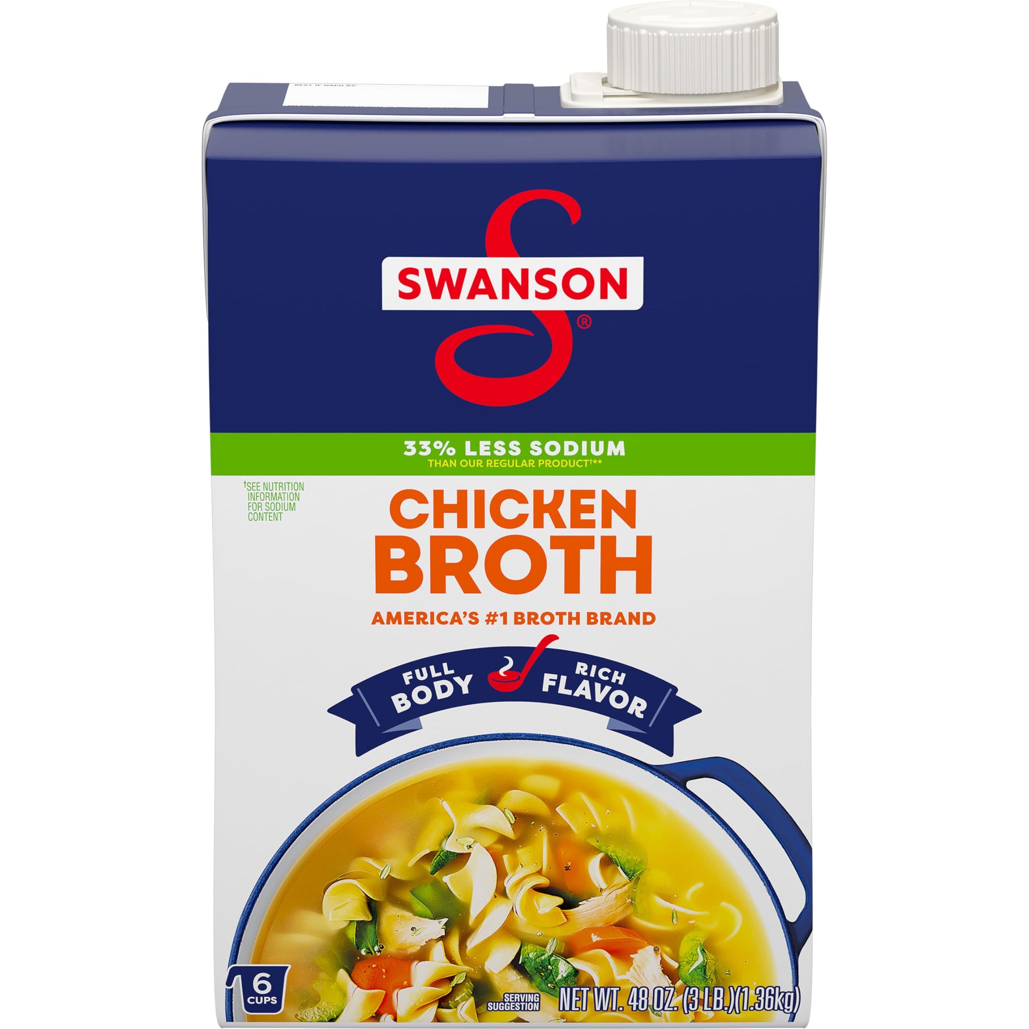 Swanson Natural Goodness Chicken Broth, 48 oz Carton