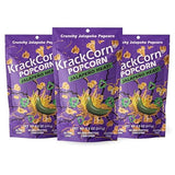 KrackCorn Popcorn, Jalapeno Flavored, Gourmet Snack, Gluten-Free, Non-GMO, No High Fructose, Non Guilty, Savoury and Spicy Kick, 8.5 oz, Pack of 3