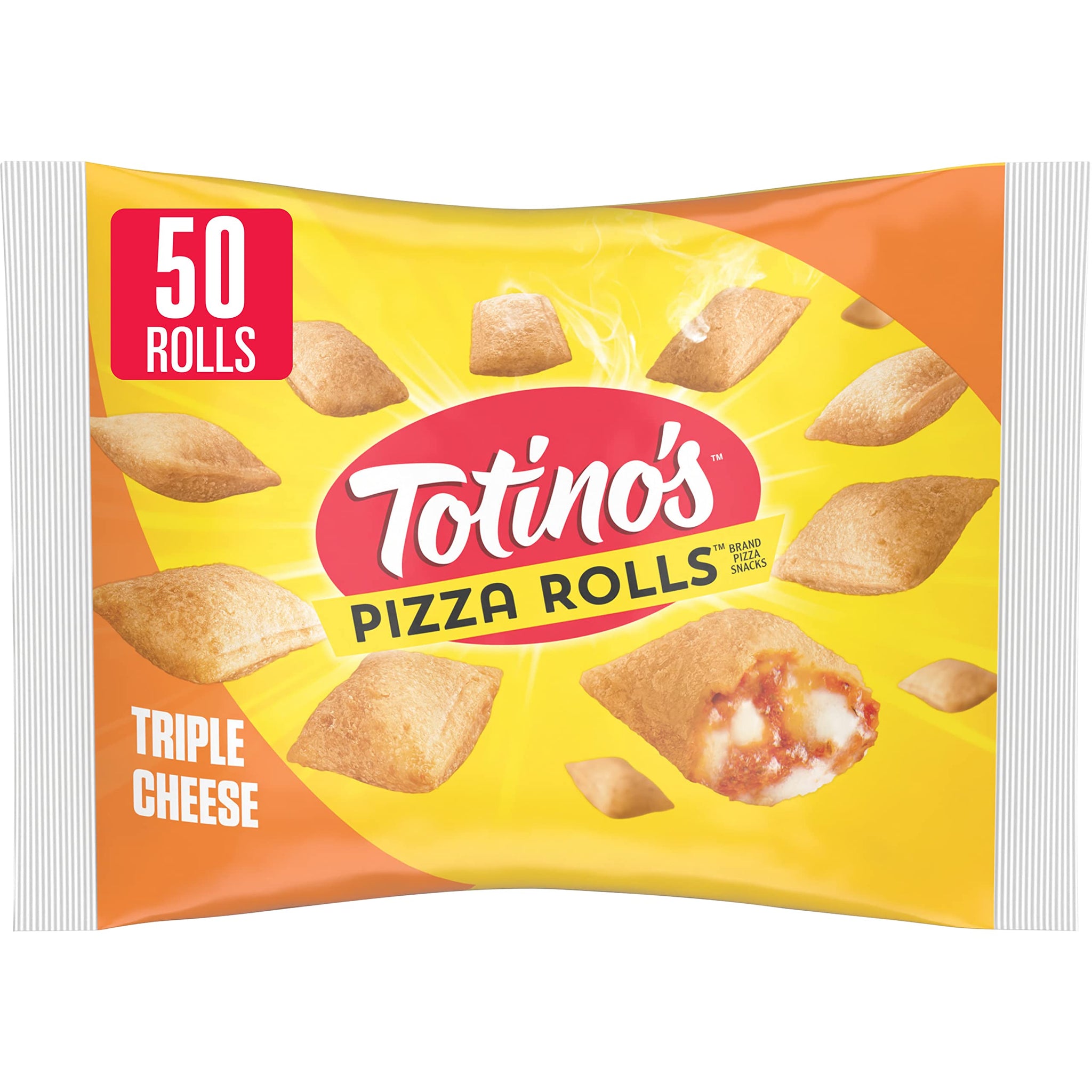 Totino's Pizza Rolls, Triple Cheese Flavored, Frozen Snacks, 50 Rolls, 24.8 oz