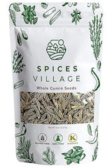 SPICES VILLAGE Cumin Seeds, Whole Cumin Seeds, 8 oz, Kosher Certified, Gluten Free, Non GMO, Resealable Bulk Bag