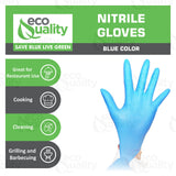 EcoQuality Blue Disposable Nitrile Gloves, Heavy Duty, Latex Free, Powder Free, Mechanic Gloves, Cooking Gloves, Cleaning Gloves (200, Small)