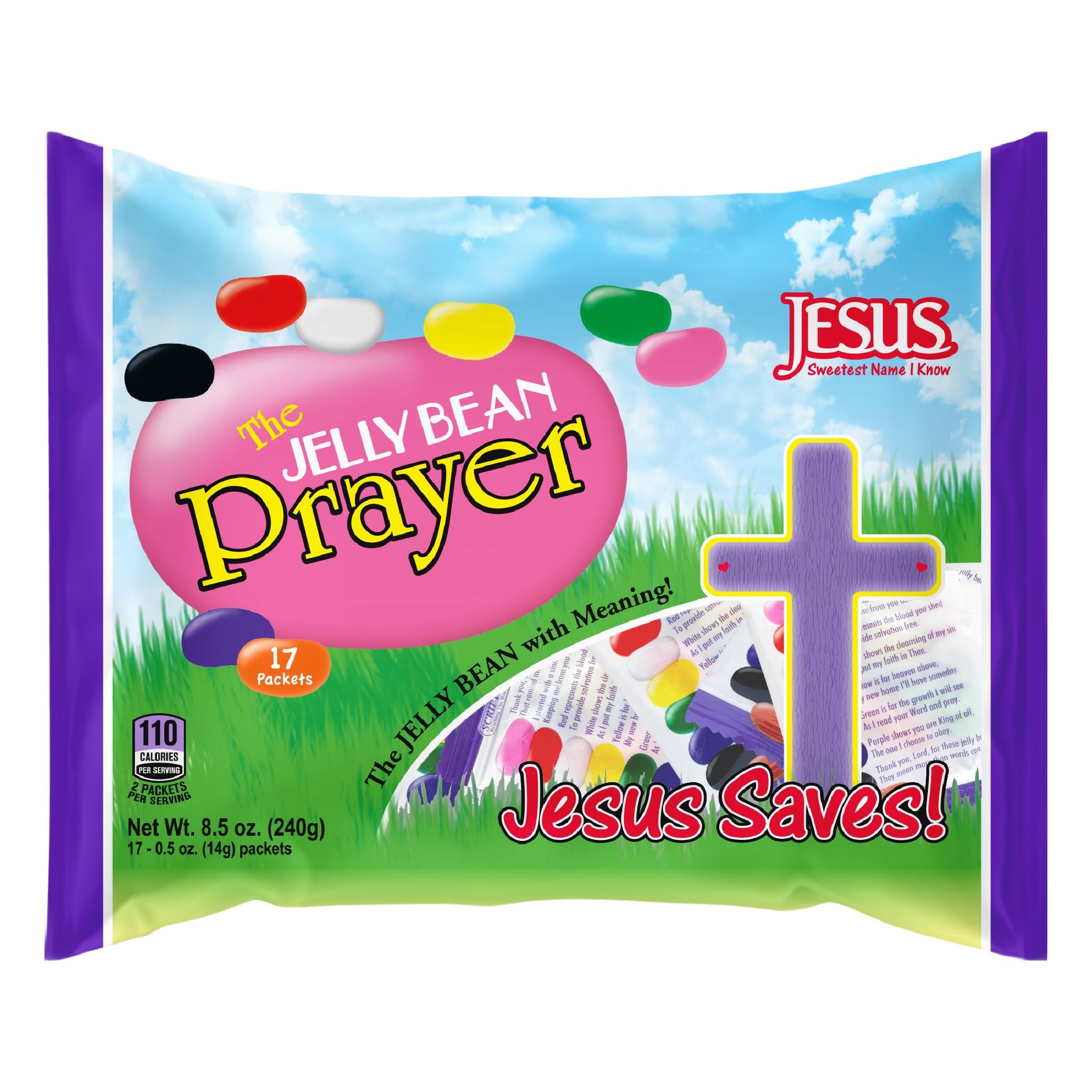 Scripture Candy, The Jelly Bean Prayer Spring Themed Bag, 17 Count (Net wt. 8.5oz (240g)
