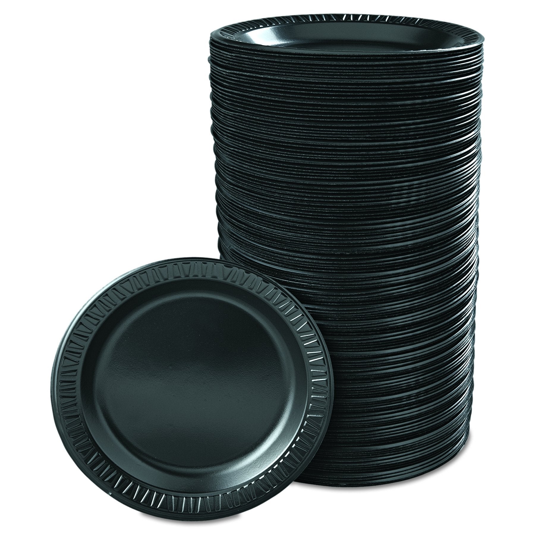 Dart 9PBQR 9 in Black Laminated Foam Plate (Case of 500)