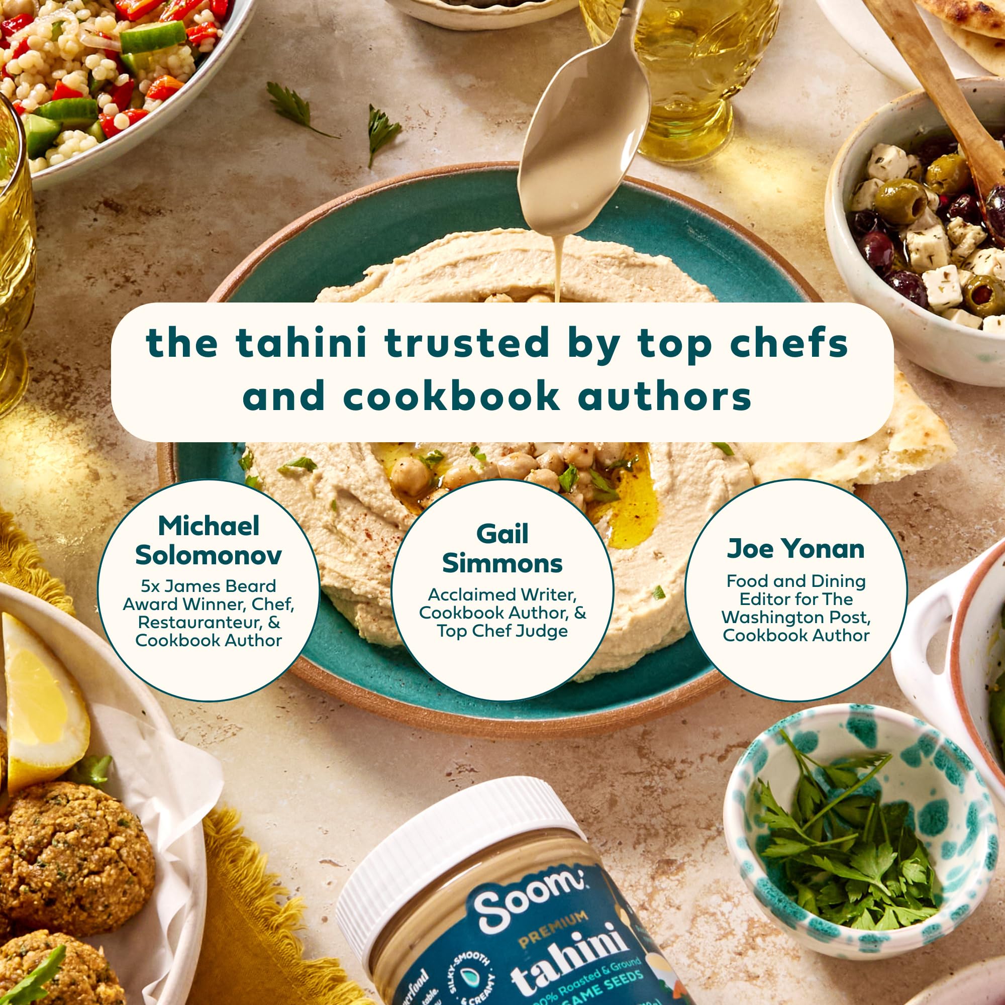 Soom Foods Premium Tahini, Creamy Sesame Paste, 16oz, 1 Pack