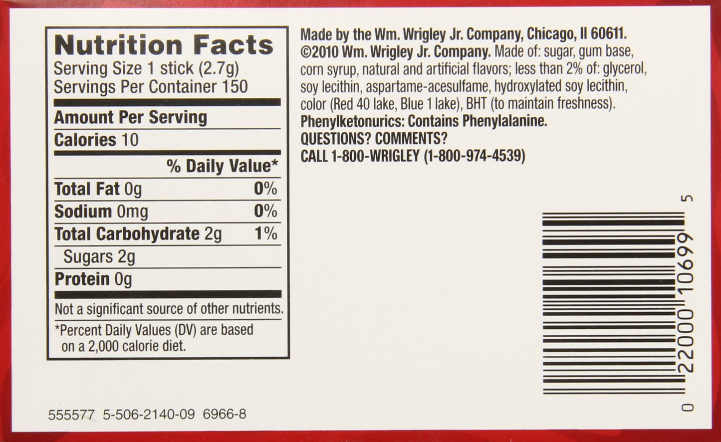 Wrigleys Big Red, 15-Count (Pack of 10)
