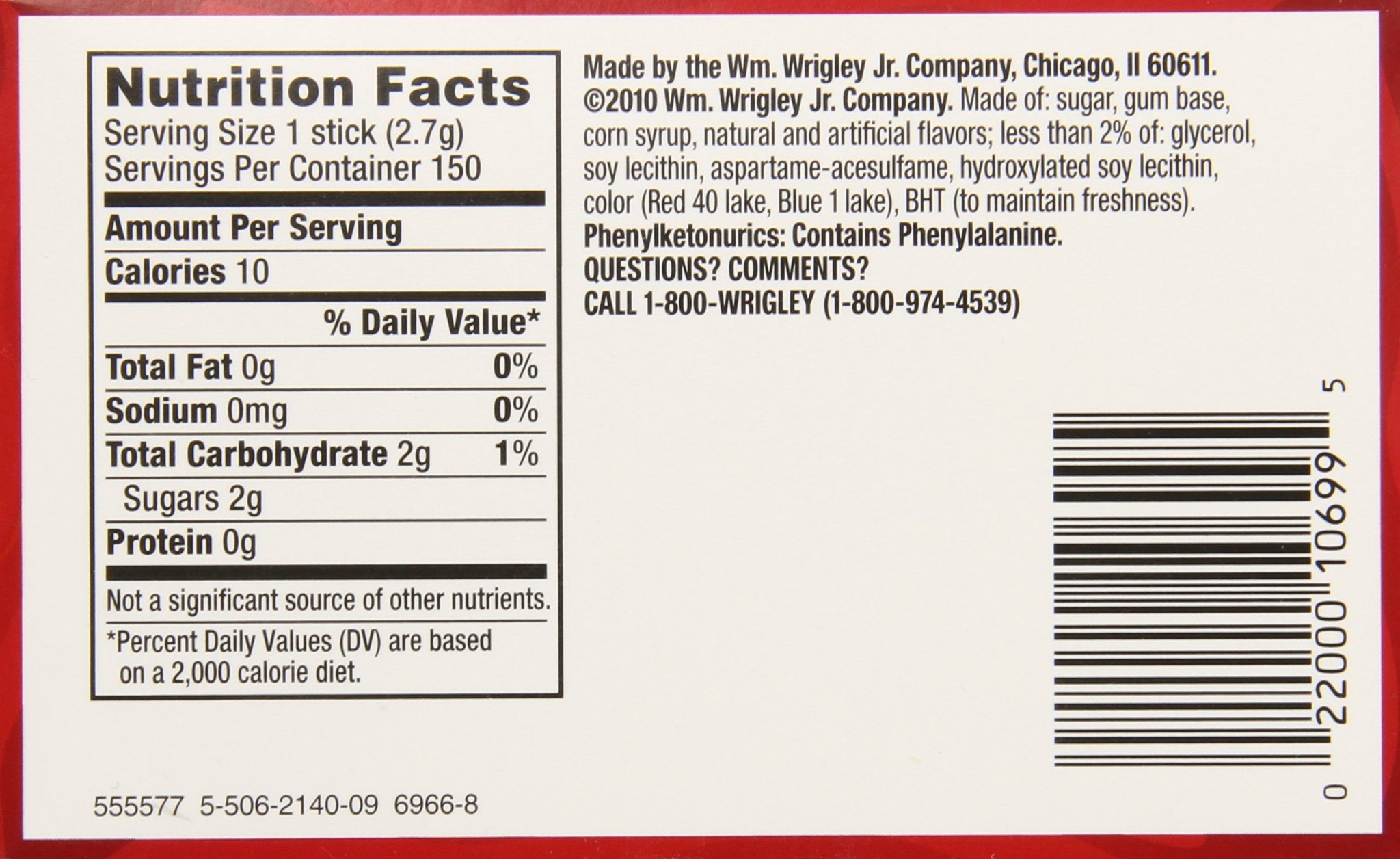 Wrigleys Big Red, 15-Count (Pack of 10)