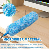 4 Pack Microfiber Feather Dusters, Up to 55 Inch Extension Pole, Cobweb Cleaner, Electrostatic Bendable Head,Telescoping Feather Dusters for Wall