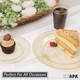 Ilyapa 100 Pack 6 Inch Disposable Dessert Plates, Plastic Clear Party Plate Sets for 100 Guests, Clear Appetizer and Cake Plates 6", Party & Dinner