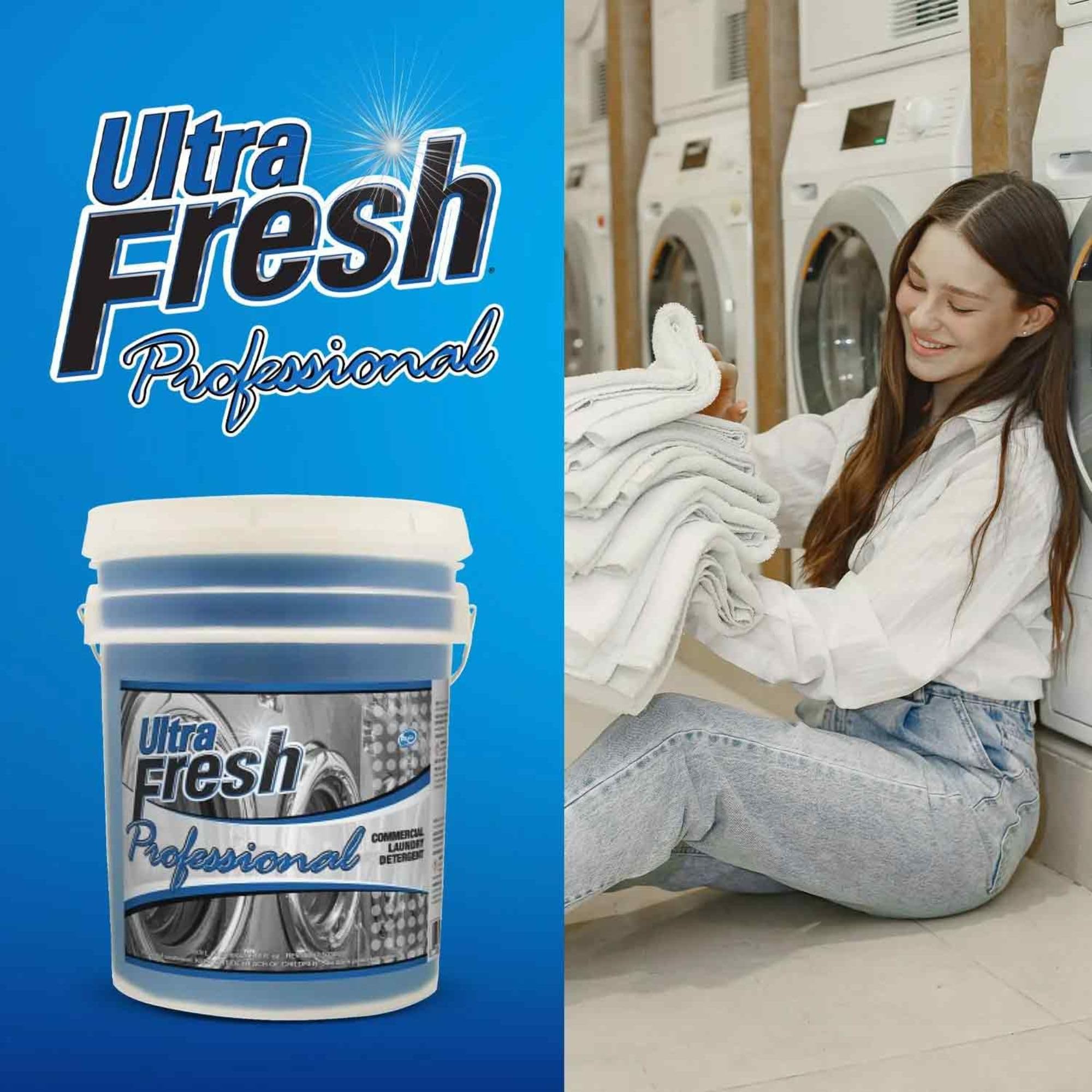 Ultra Fresh® Professional™ Commercial Laundry Detergent, 5 Gallons - Liquid with Easy Dispensing Pump for All Machine Types, up to 640 Loads