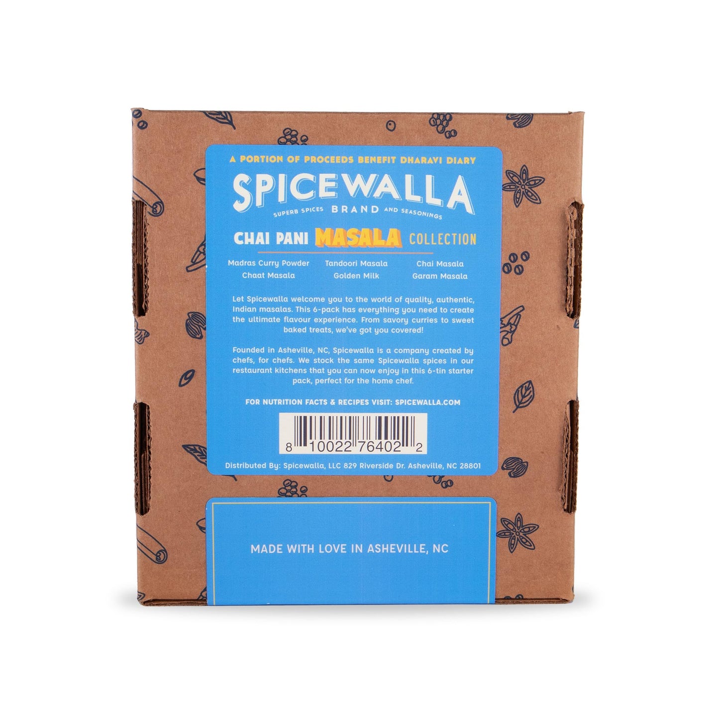 Spicewalla Masala Indian Spice 6 Pack | Chai Masala, Tandoori Masala, Garam Masala, Chaat Masala, Chai Masala, Madras Curry Powder | Non-GMO, Indian