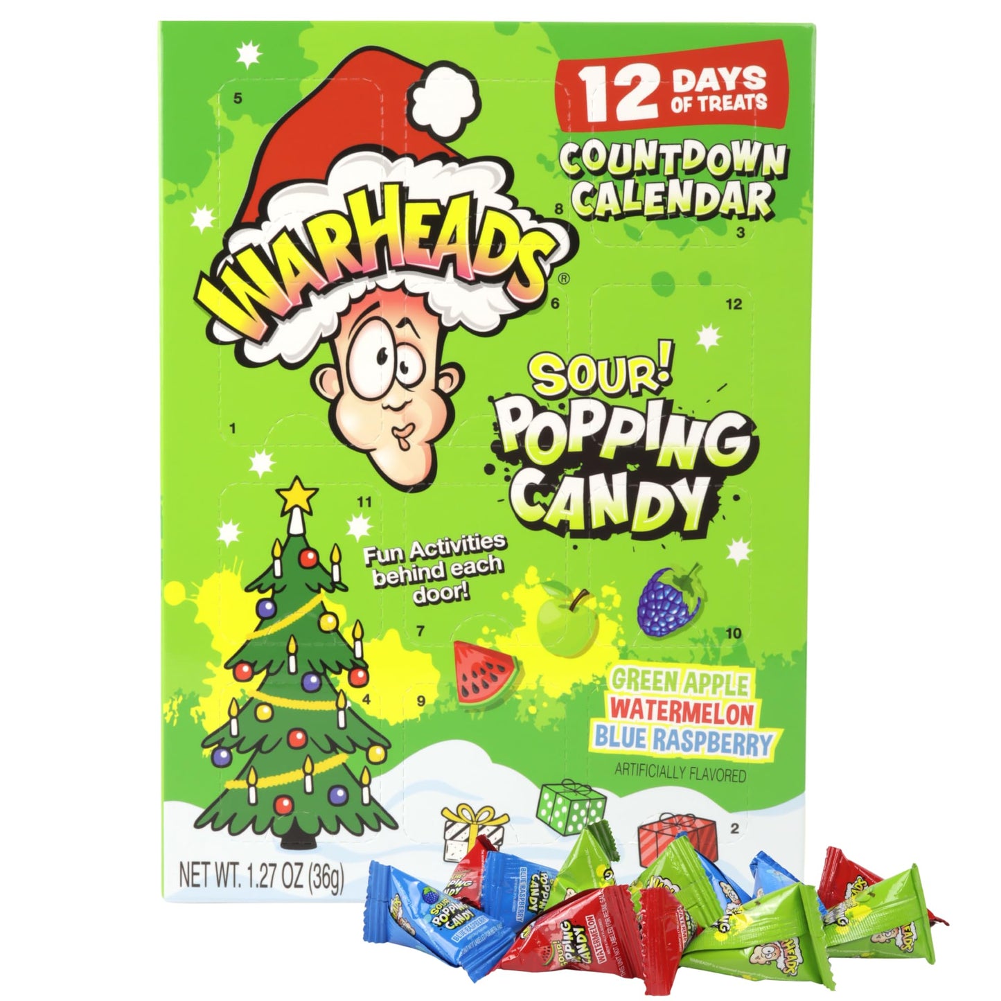 Countdown to Christmas 2024 Hilco LLC, Individually Wrapped Sour Popping Candy, 12 Days Thank you!