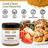 Premium Shawarma Spice Seasoning by Spice + Leaf, 3.5 Oz - Kosher, Vegan Preservative Free Spice Blend for Middle Eastern Flavor. Vegetarian, Dairy