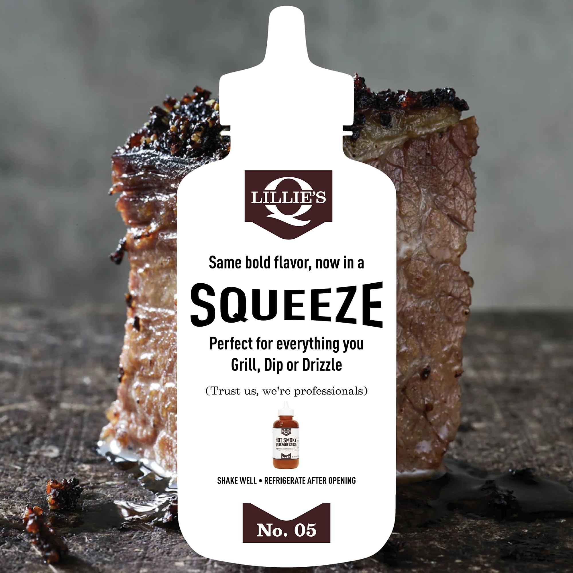 Lillie's Q - Hot Smoky BBQ Sauce, Gourmet Spicy BBQ Flavor (15.4 oz, 2-pack)