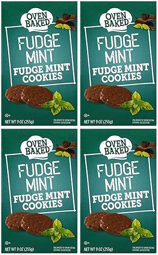 Oven Baked Fudge Mint Cookies, 4 Boxes (Total 36 oz)