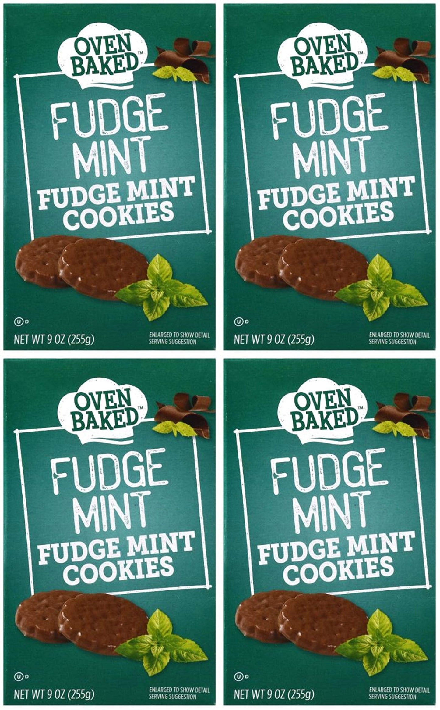 Oven Baked Fudge Mint Cookies, 4 Boxes (Total 36 oz)