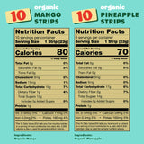 SOLELY - Organic Mango & Organic Pineapple Fruit Jerky (10 Mango, 6 Pineapple) - Real Fresh Fruit Strips - Healthy Snacks for Adults & Kids - Non GMO