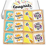 Congrats Gift Cookies Congratulations Gift Basket 12 PACK For Kids Men Women Graduation Friend | Nut Free | Kosher