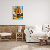 Stupell Industries Giant Sunflower Stalk Country Side Landscape Spiral Sky Framed Wall Art, Design by Thomas Fluharty