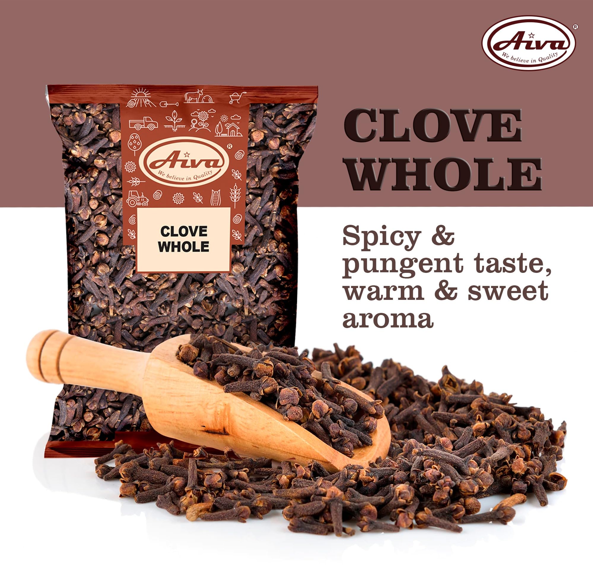 Aiva Clove Whole Spice | Laung | Clove Spice for Tea, Cooking, Baking, Garam Masala & Herbal Use - 7 oz (Pack of 20)