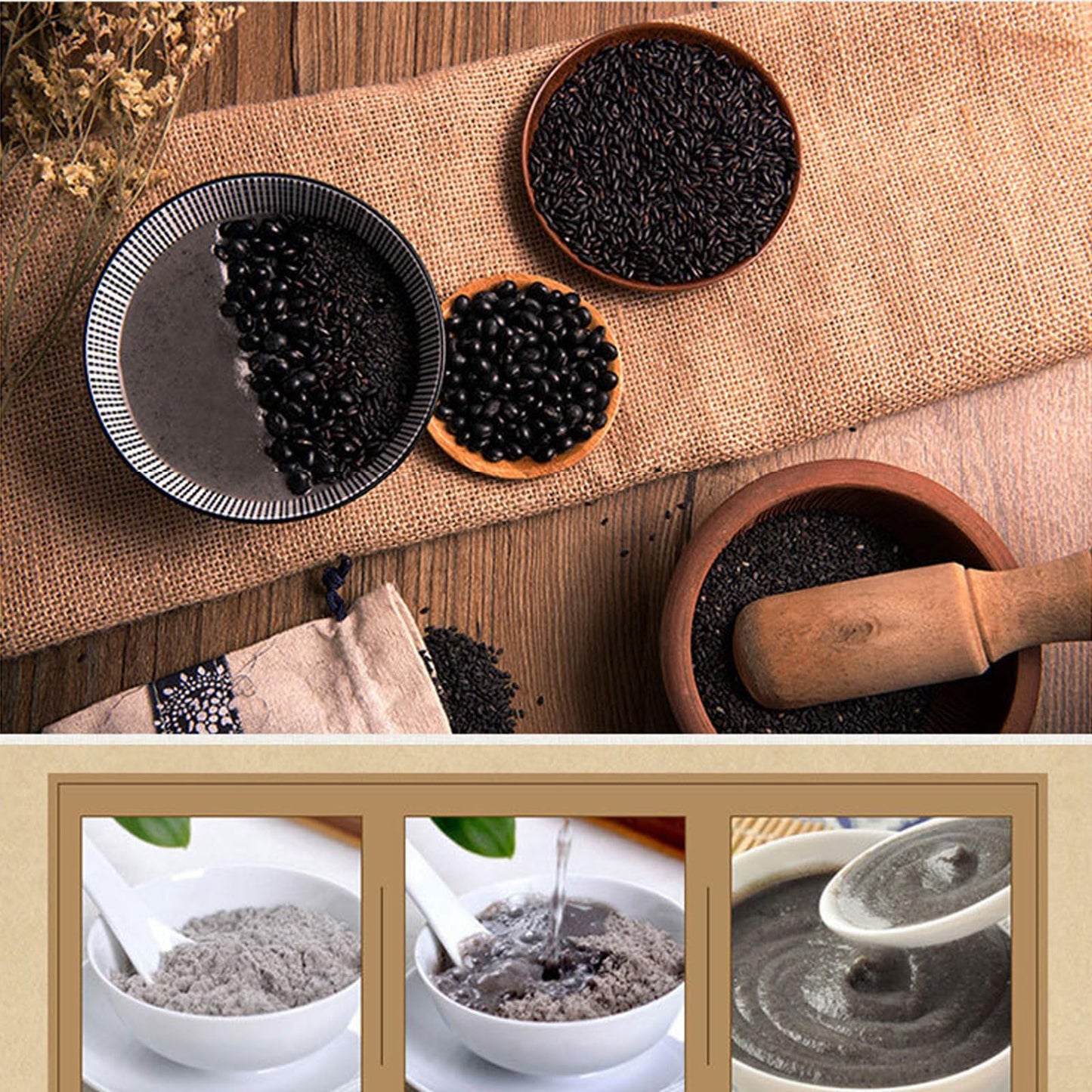 ground sesame seeds?black sesame seed paste 12.69 oz Instant Drink Cereal black sesame