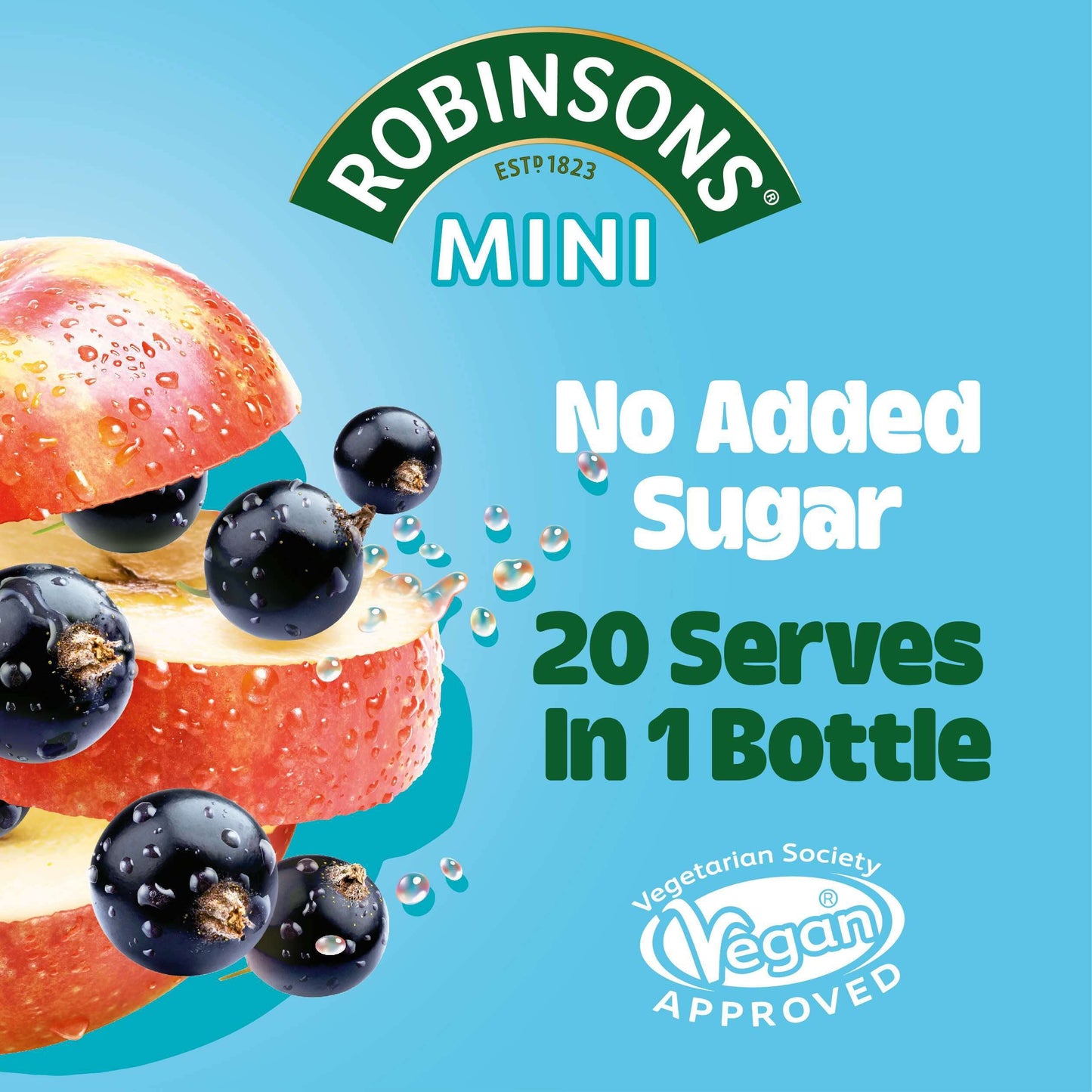 Robinsons Mini Apple & Blackcurrant On-The-Go Squash 66ml (Pack of 2)