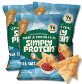 Simply Protein - Tortilla Chips, Restaurant Style Protein Chips, Sea Salt (3-Pack) - 7g Protein, 140 Calories, Gluten Free, Vegan - Plant Based