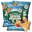 Simply Protein - Tortilla Chips, Restaurant Style Protein Chips, Sea Salt (3-Pack) - 7g Protein, 140 Calories, Gluten Free, Vegan - Plant Based