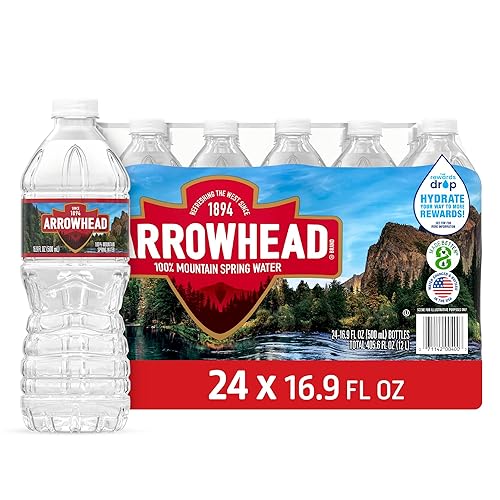 Arrowhead Mountain Spring Water Bottles, 24 Pack - Still Bottled Water with Naturally Occurring Minerals & Electrolytes for Taste - 16.9 Fl Oz