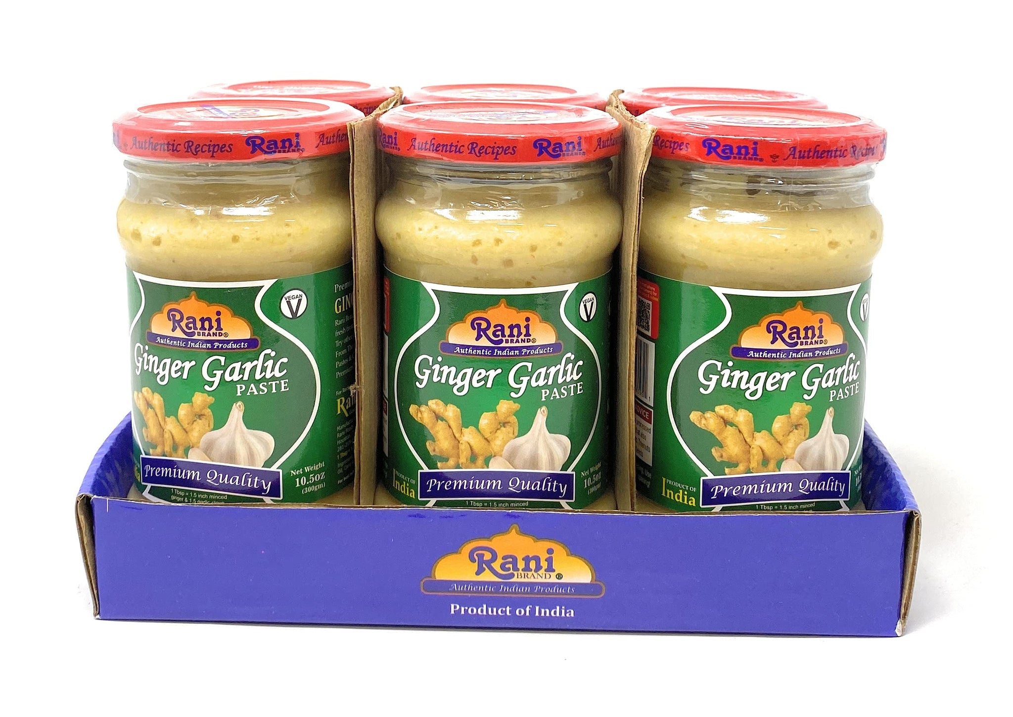 Rani Ginger Garlic Cooking Paste 10.58oz (300g) Glass Jar, Pack of 5+1 FREE ~ Vegan | Gluten Free | NON-GMO | No Colors | Indian Origin