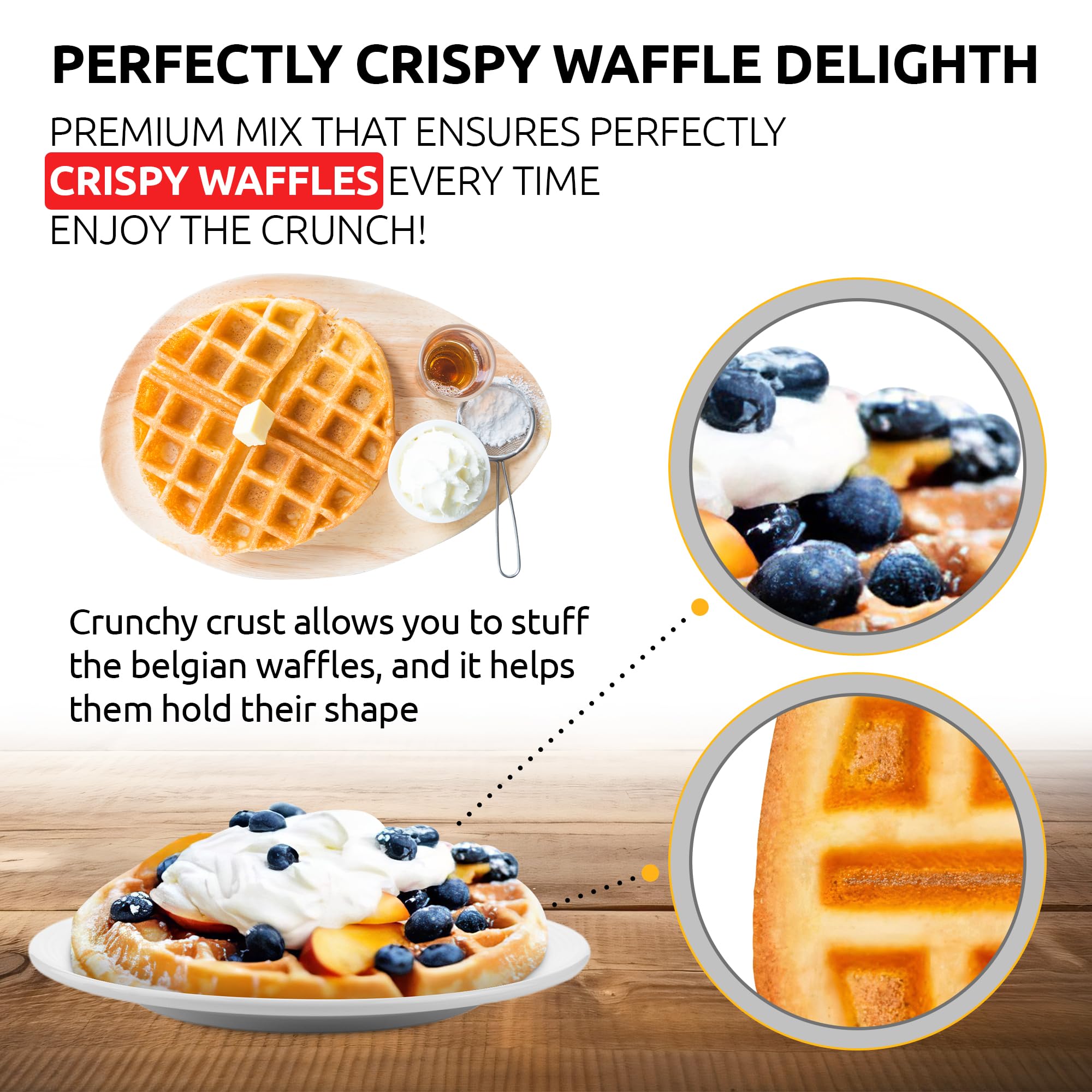 OldSoul Professional Belgian Waffle Mix | GLUTEN FREE | 5 Lbs | Crispy | Vanilla Flavor | 28 Waffles (5 Lbs, Gluten Free)