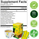 Piñalax 30 Teabags Herbal Tea of Pineapple, Artichoke, Green Tea, Stevia, Yacon Leaves, Senna, Horsetail and Fennel from Peru