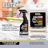 FLITZ Calcium, Rust, & Lime Remover - 1 Gallon Bottle of USA-Made Limescale Remover for Toilets, Showers, and More - Powerful Spray that Instantly