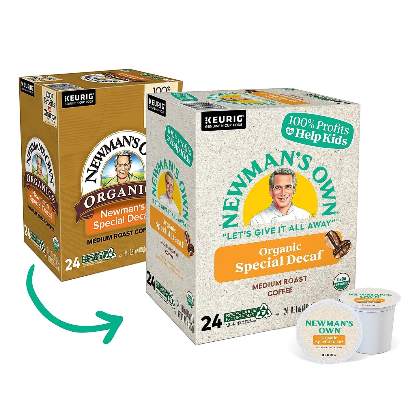 Newman's Own Organics Newman's Special Decaf Keurig Single-Serve K-Cup Pods, Medium Roast Coffee, 24 Count