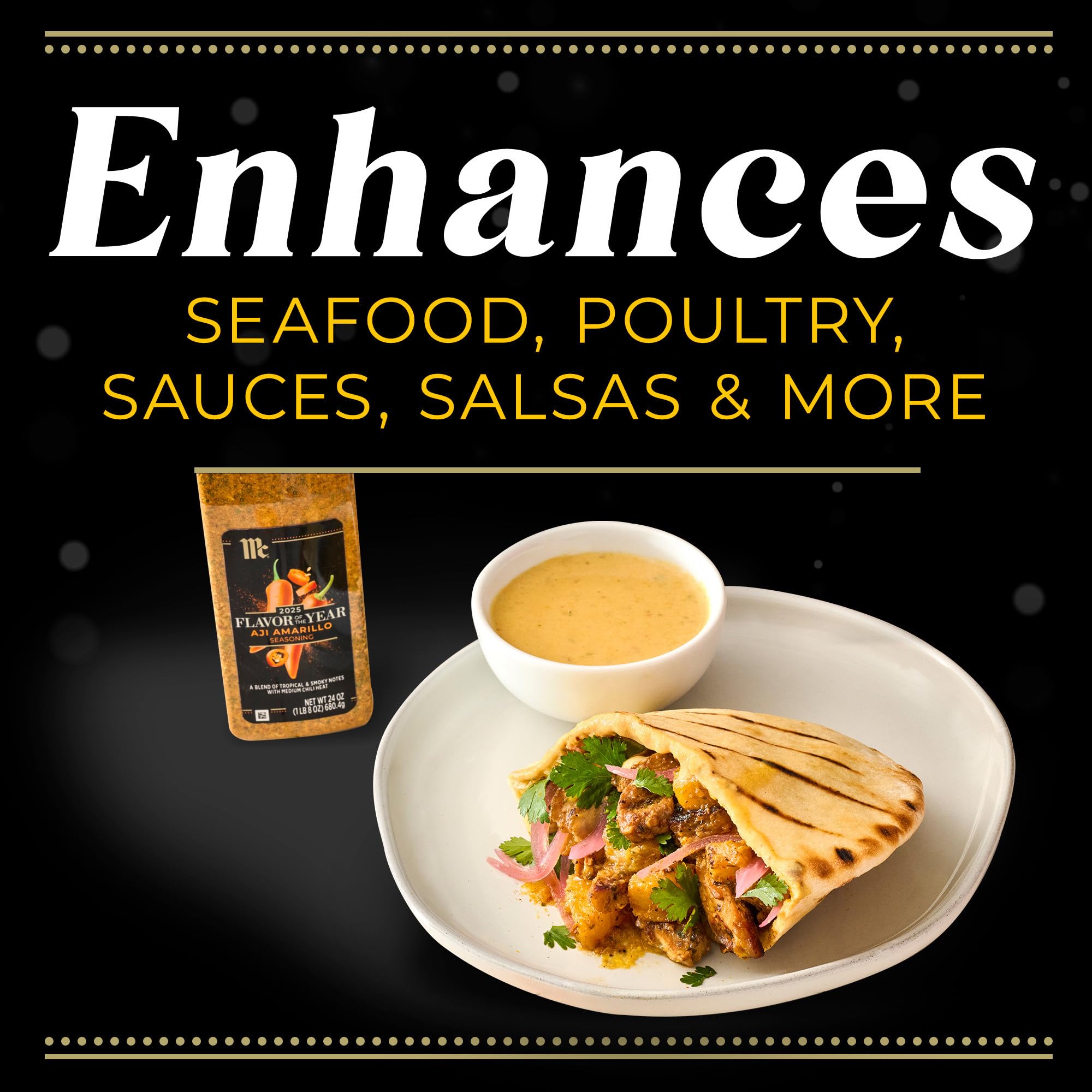 McCormick Seasoning, Aji Amarillo, 2025 Flavor of the Year, Made for Chefs, Blend of Tropical & Smoky Notes with Medium Chile Heat, For Seafood, Fish