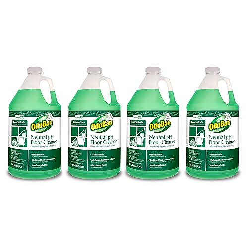 OdoBan Professional Series Neutral pH No Rinse Floor Cleaner Concentrate, Made in the USA, 4 Gallons