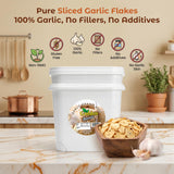 Golden Sliced Dried Garlic Flakes | Non-GMO & Gluten Free | No Additives | Ideal for Grinding into Granulated Garlic or Powder | Perfect for Rubs