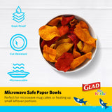 Glad for Kids Shark Paper Snack Bowls, Lids Not Included - Heavy Duty, Soak-Proof, Microwavable Kid-Friendly Disposable Snack Cups, No Lids Included