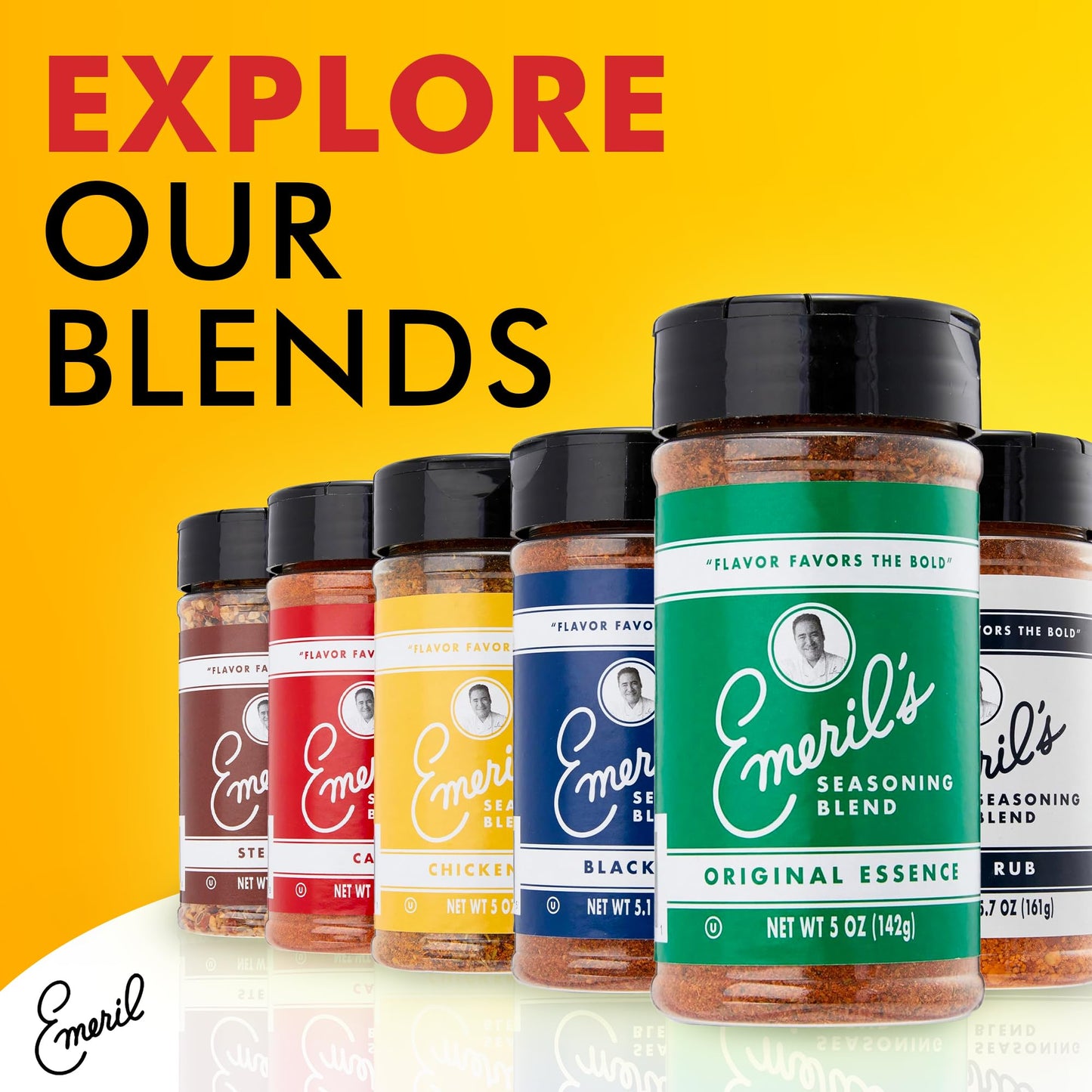 Emeril Lagasse 5 Oz, 3-Pack and 6-Pack Seasoning Blend: Original Essence, Cajun, Blackened, Chicken Rub, Steak Rub and Rib Rub Best Seasonings