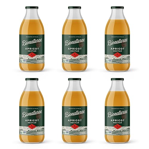 Bionaturae Organic Apricot Nectar - Apricot Juice, Apricot Nectar Juice, Non-GMO, USDA Certified, No Sugar Added, No Preservatives, Organic Apricot