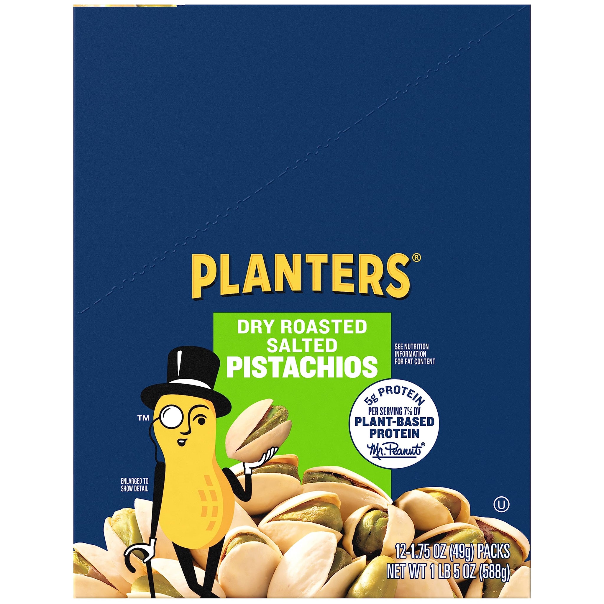 Planters Dry Roasted Pistachios (1.75 oz Packets, Pack of 12)