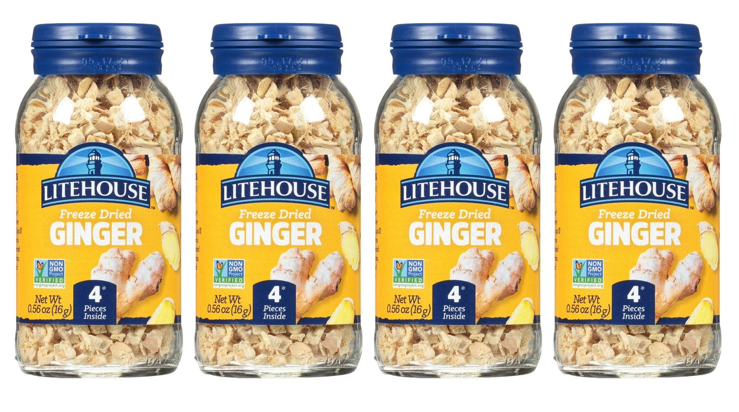 Litehouse Freeze Dried Ginger - Substitute for Fresh Ginger, Frozen Ginger, Equal to 4 Ginger Bunches, Organic Dried Ginger Root Seasoning, Non-GMO