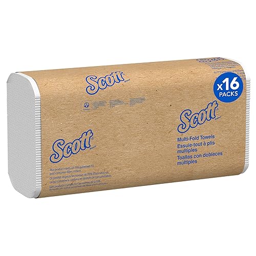 Scott Professional Universal 100% Recycled Fiber Multifold Paper Towels, Bulk (01807), Absorbency Pockets, 9.2"x9.4" Towel, Compressed, Compact (250