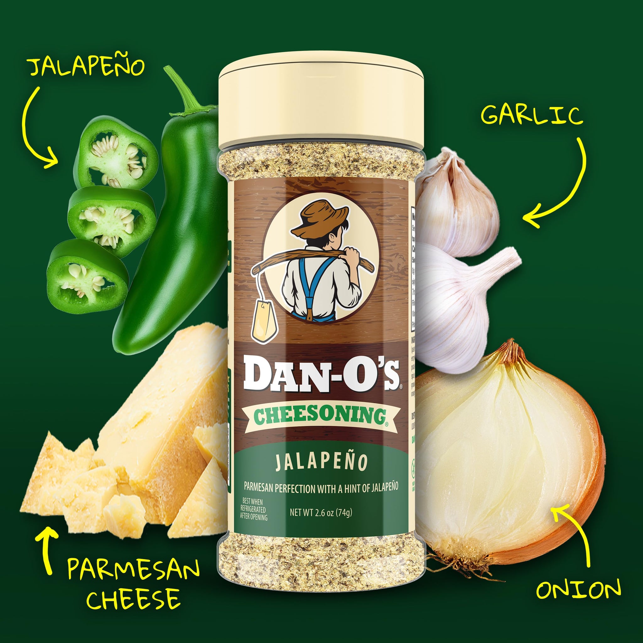 Dan-O's 3 Bottle Cheesoning Seasoning Set, Small Bottles, 3 Pack, Includes Red Pepper, Jalapeño and Cheesoning Seasonings, Sugar Free, Zero Calorie