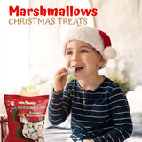 4E's Novelty Sweet Christmas Marshmallow Soft Candy Treats 65pcs (200gram) Bulk Snowman & Santas Shapes, Christmas Candy Stocking Stuffers Snacks